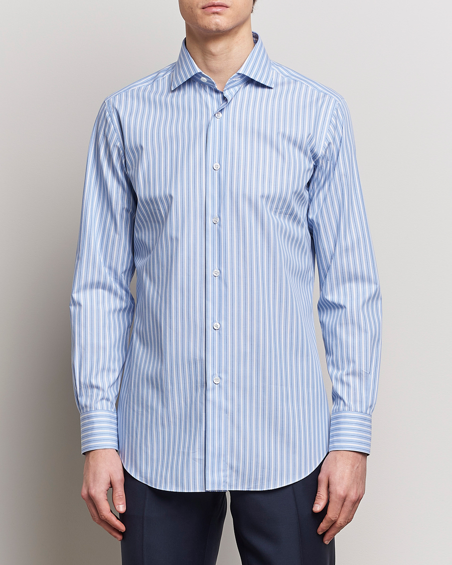 Herre | Businesskjorter | Brioni | Slim Fit Dress Shirt Blue Stripe