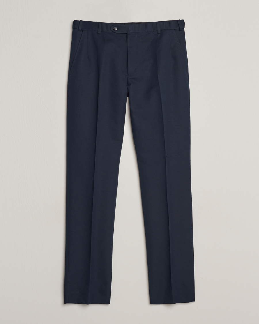 Herre | Bukser | Brioni | Cotton/Linen Sport Trousers Navy