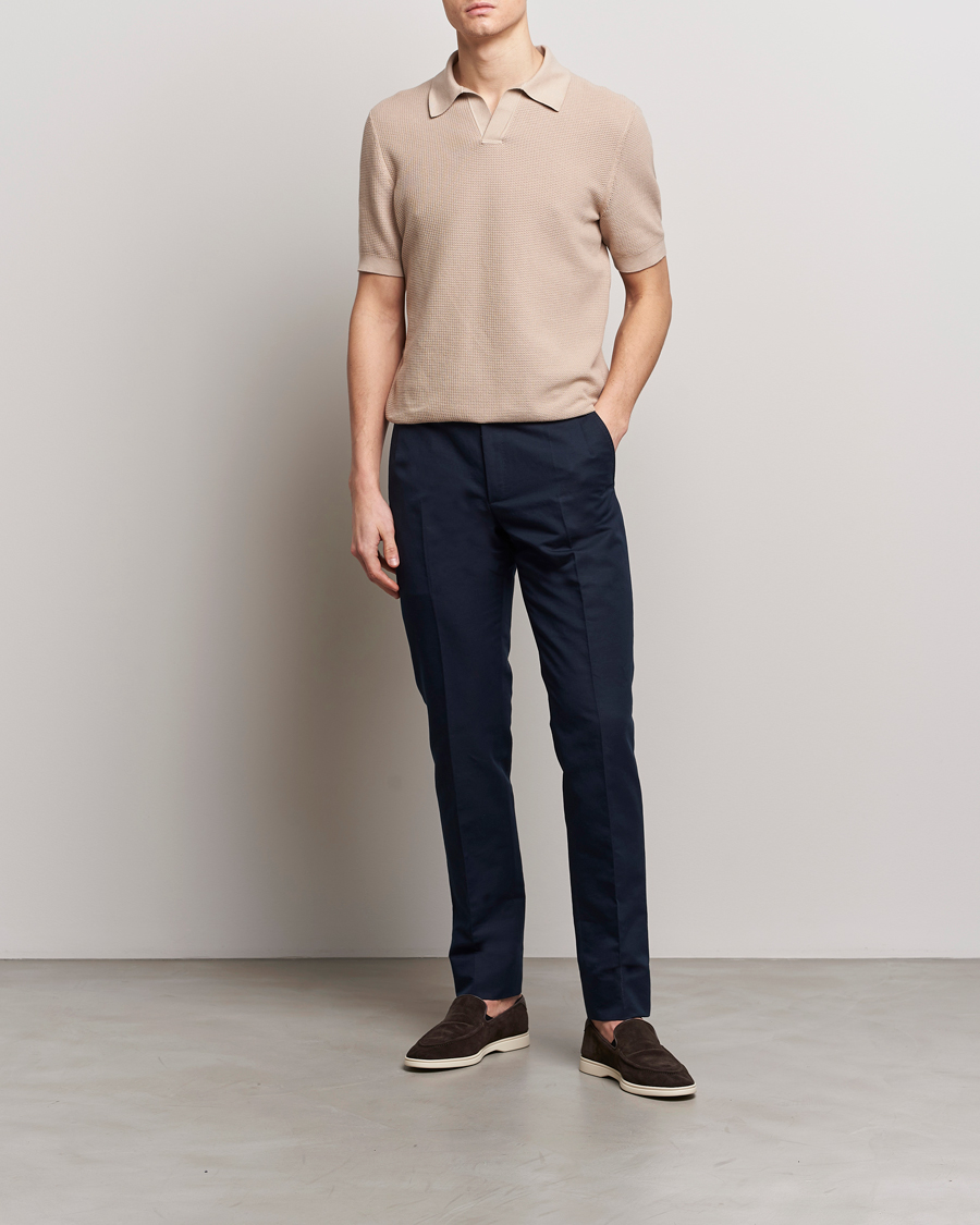 Herre | Bukser | Brioni | Cotton/Linen Sport Trousers Navy
