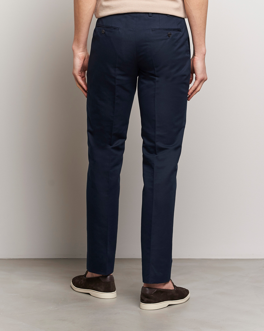Herre | Bukser | Brioni | Cotton/Linen Sport Trousers Navy