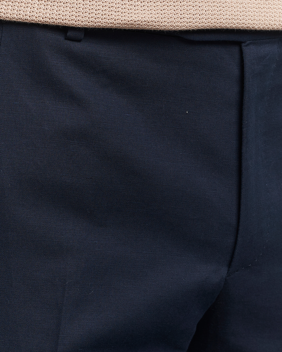 Herre | Bukser | Brioni | Cotton/Linen Sport Trousers Navy