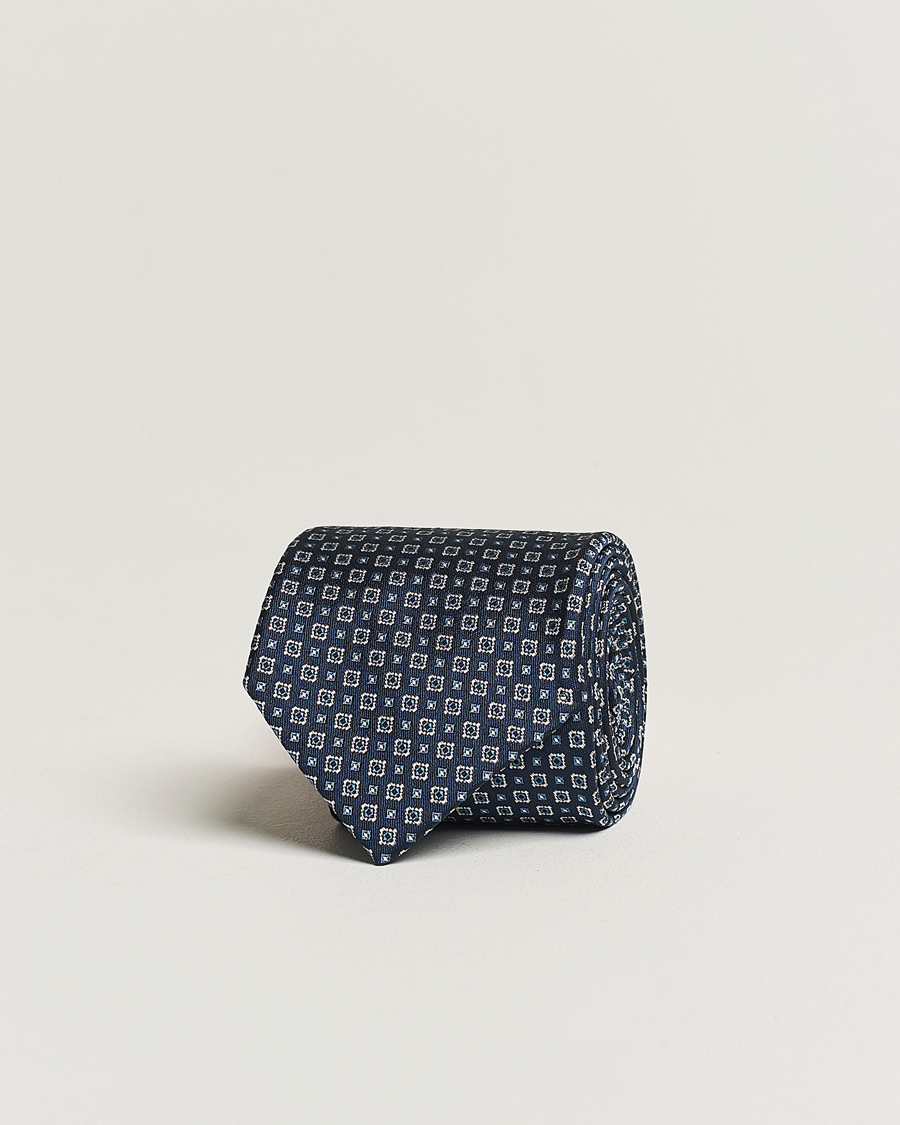 Herre | Brioni Medallion Silk Tie Navy | Brioni | Medallion Silk Tie Navy