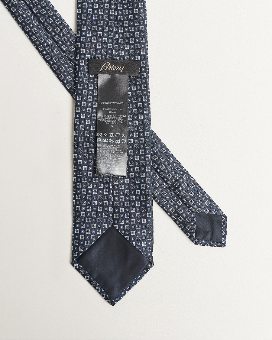 Herre | Brioni Medallion Silk Tie Navy | Brioni | Medallion Silk Tie Navy