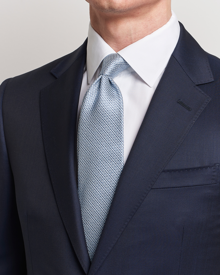 Herre | Tilbehør | Brioni | Structured Silk Tie Light Blue