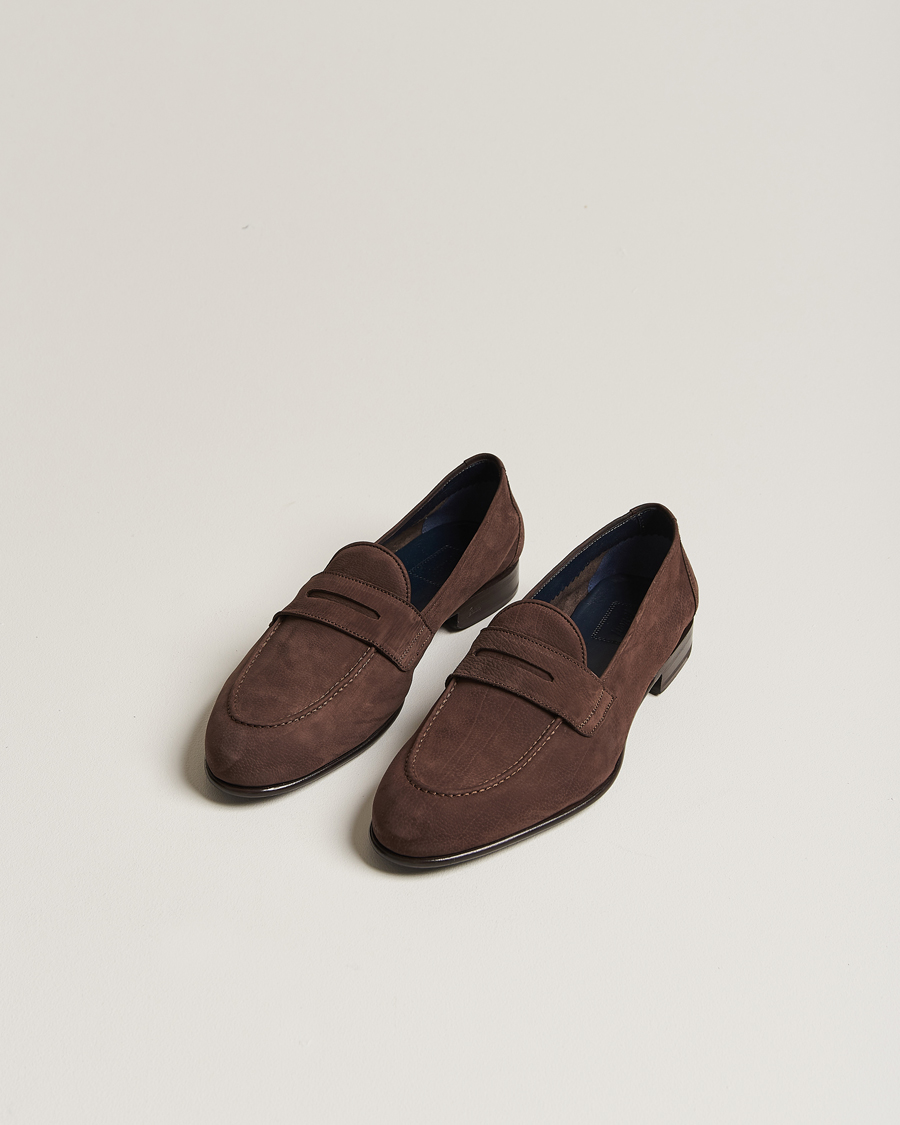 Herre | Luxury Brands | Brioni | Penny Loafers Dark Brown Nubuck