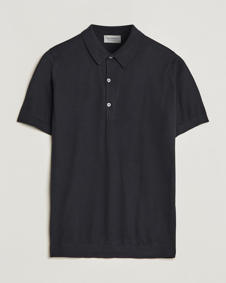 Herre | Polotrøjer | John Smedley | Adrian Slim Fit Sea Island Polo Black