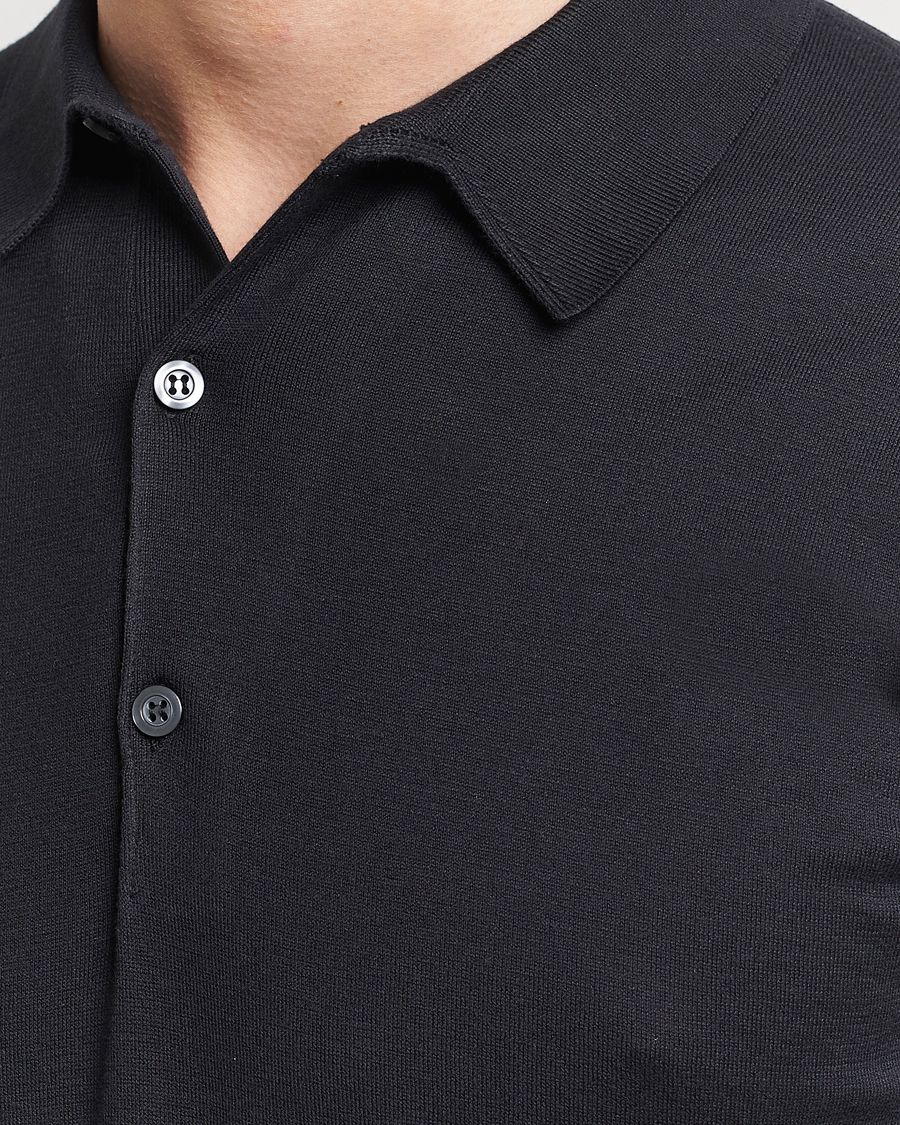 Herre | Polotrøjer | John Smedley | Adrian Slim Fit Sea Island Polo Black