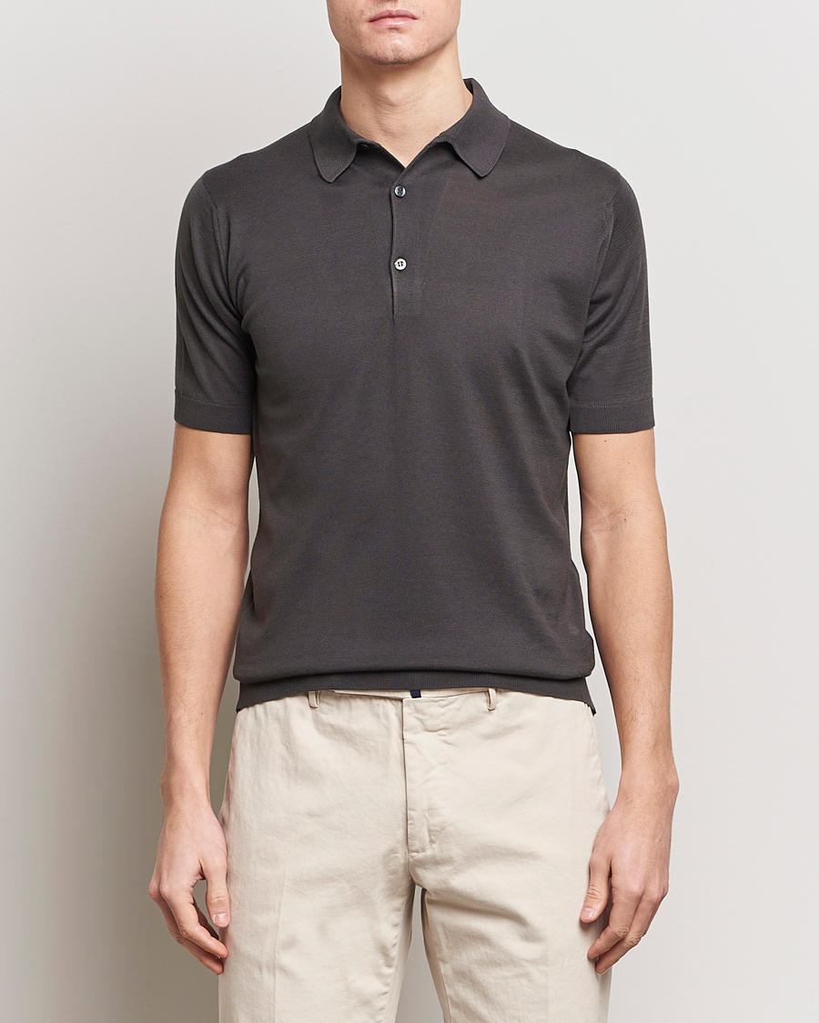 Herre | John Smedley | John Smedley | Adrian Slim Fit Sea Island Polo Chocolat