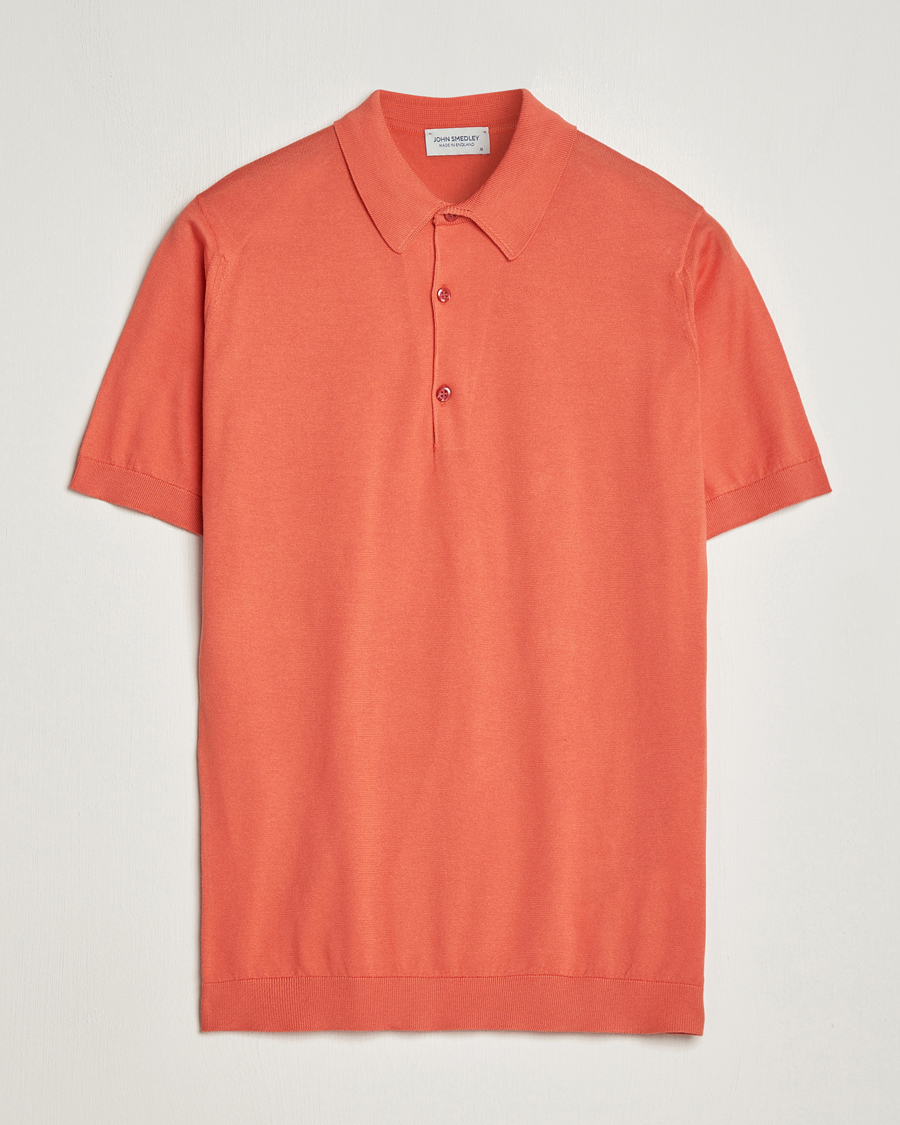 Herre | Polotrøjer | John Smedley | Adrian Slim Fit Sea Island Polo Sundown Orange