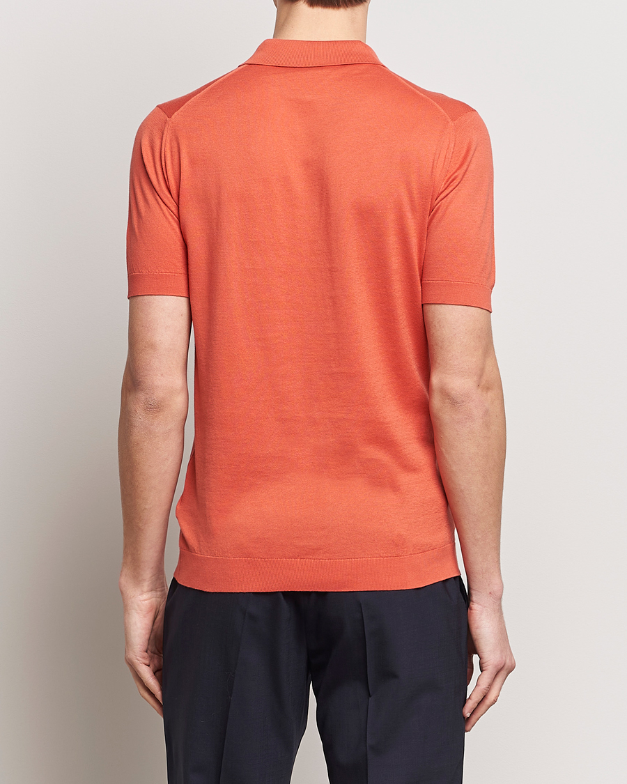 Herre | Polotrøjer | John Smedley | Adrian Slim Fit Sea Island Polo Sundown Orange