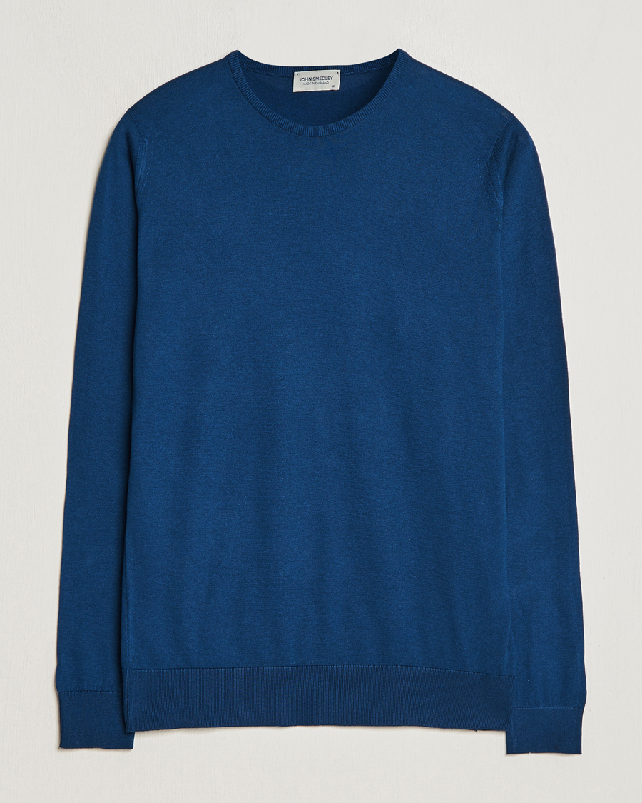 Herre | Trøjer | John Smedley | Hatfield Sea Island Crew Neck Indigo