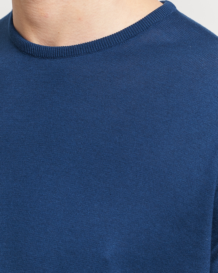 Herre | Trøjer | John Smedley | Hatfield Sea Island Crew Neck Indigo