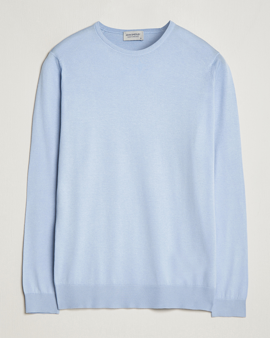 Herre | Trøjer | John Smedley | Hatfield Sea Island Crew Neck Mirage Blue
