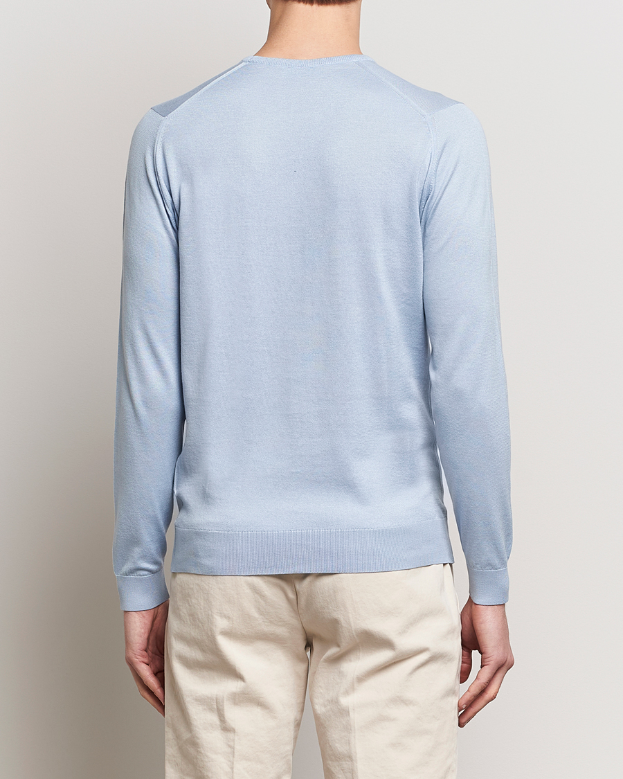 Herre | Trøjer | John Smedley | Hatfield Sea Island Crew Neck Mirage Blue