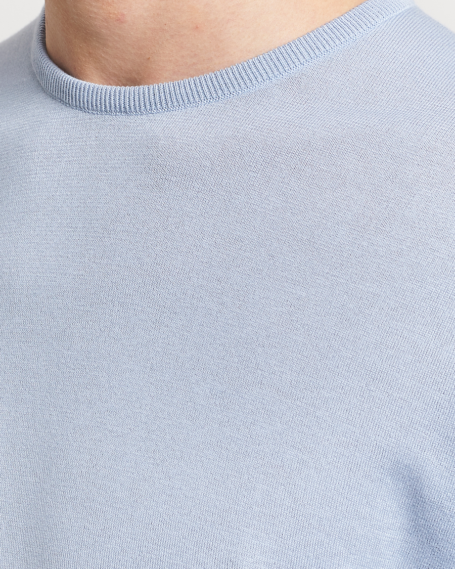 Herre | Trøjer | John Smedley | Hatfield Sea Island Crew Neck Mirage Blue