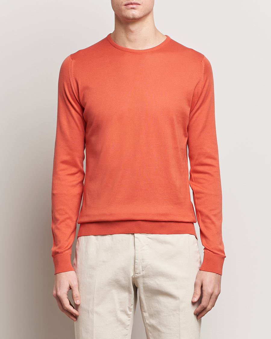 Herr |  | John Smedley | Hatfield Sea Island Crew Neck Sundown Orange