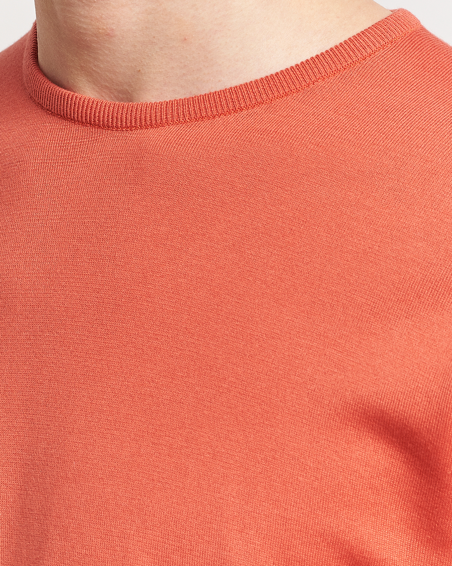 Herre | Trøjer | John Smedley | Hatfield Sea Island Crew Neck Sundown Orange