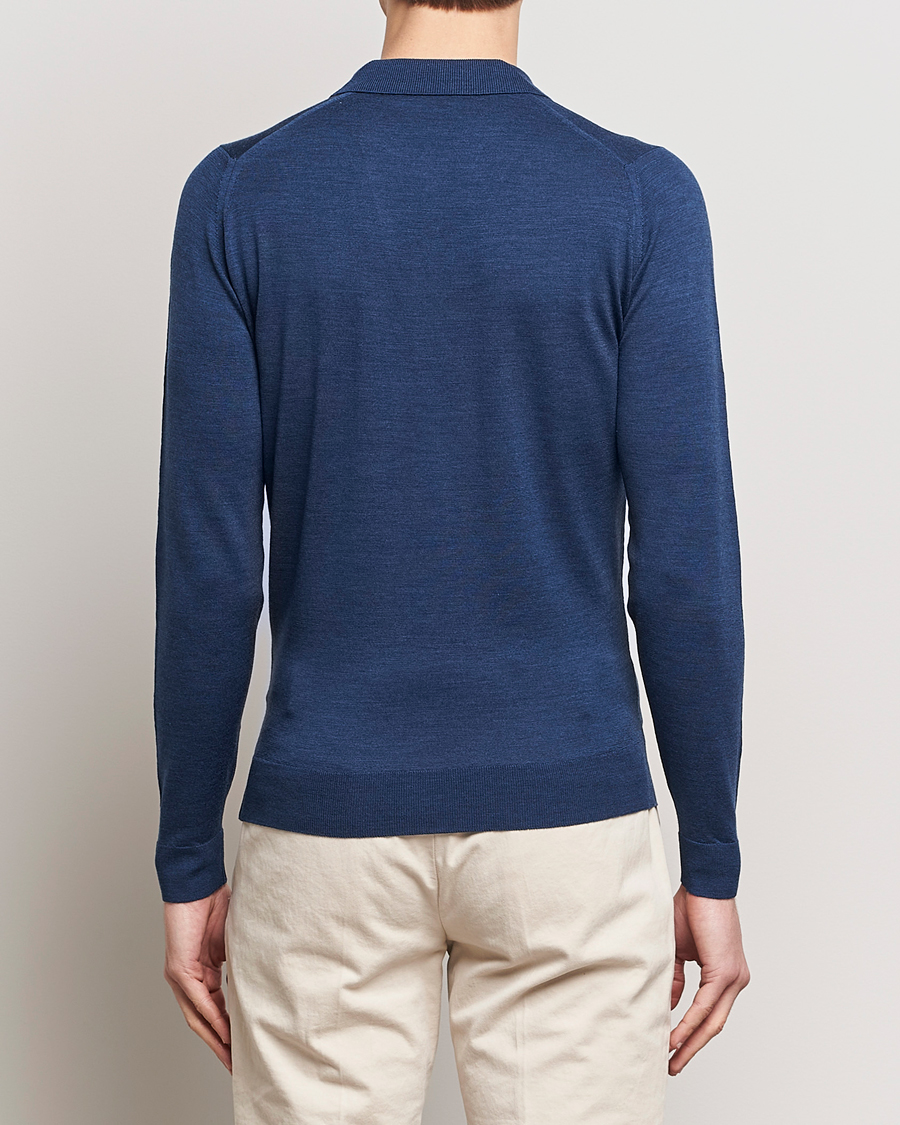 Herre | Trøjer | John Smedley | Belper Extra Fine Merino Polo Pullover Indigo