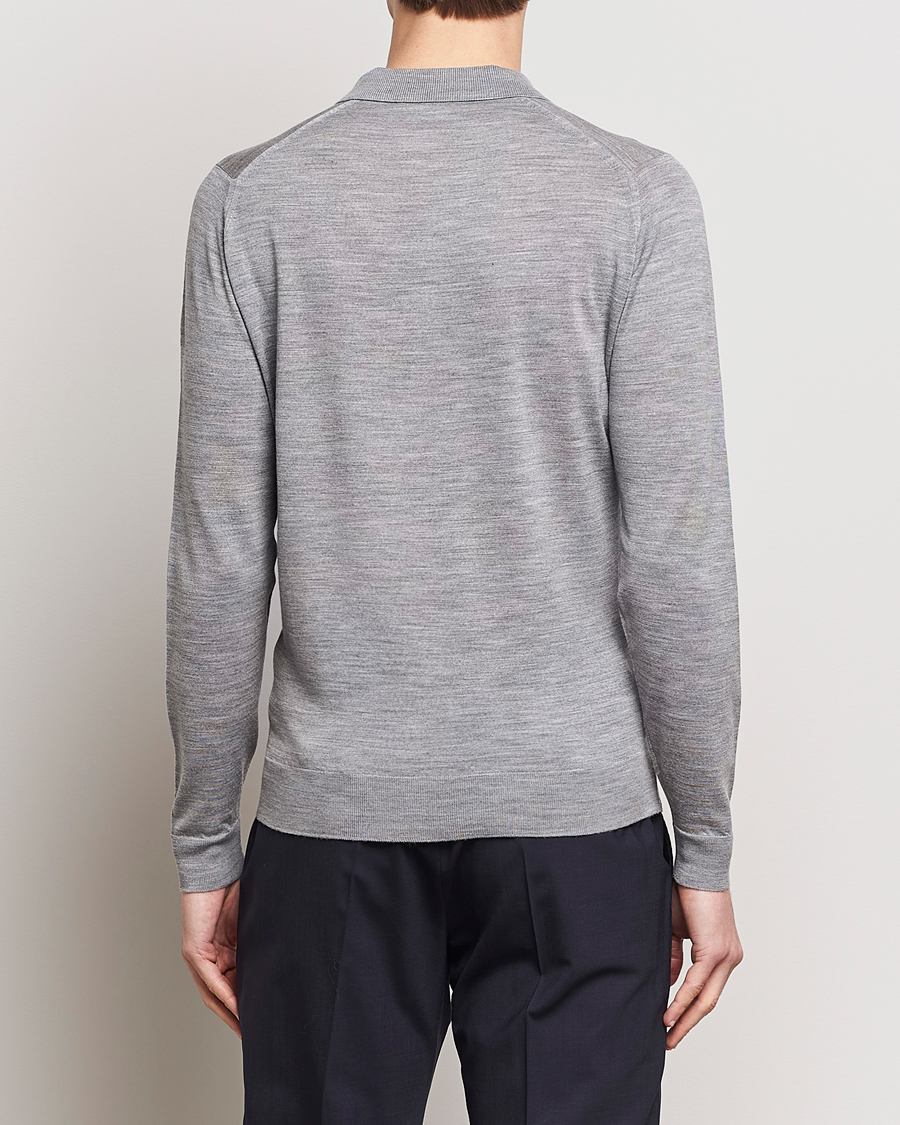 Herre | Trøjer | John Smedley | Belper Extra Fine Merino Polo Pullover Silver