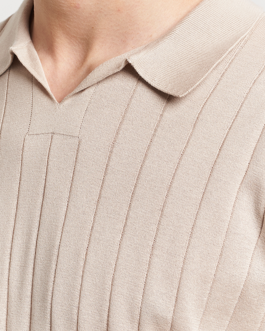 Herre | Polotrøjer | John Smedley | Roper Open Collar Sea Island Polo Almond
