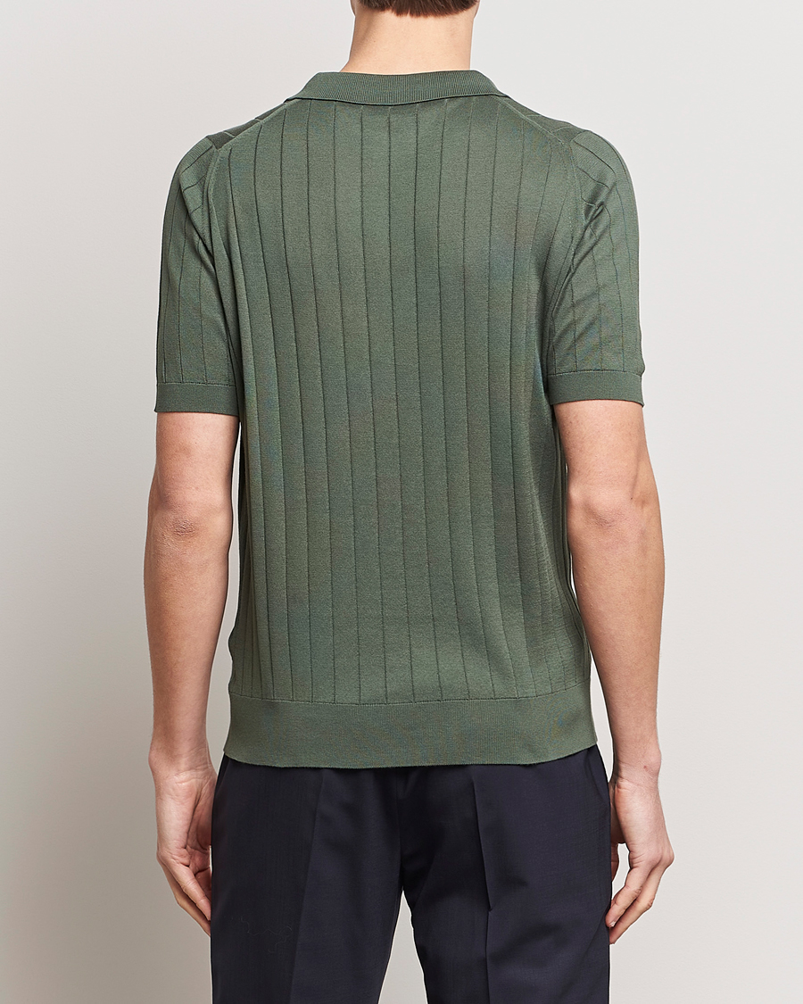Herre | Polotrøjer | John Smedley | Roper Open Collar Sea Island Polo Palm Green