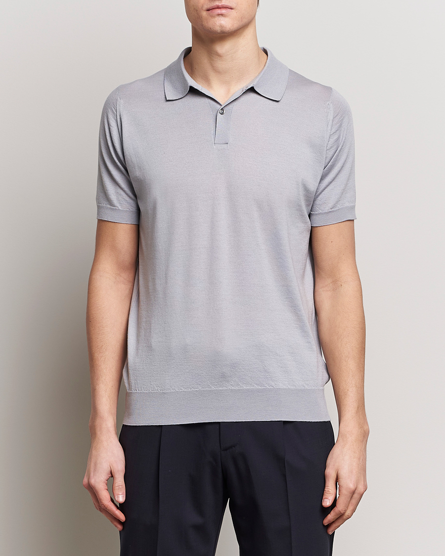 Herre | Tøj | John Smedley | Leyburn Merino/Sea Island Cotton Polo Silver