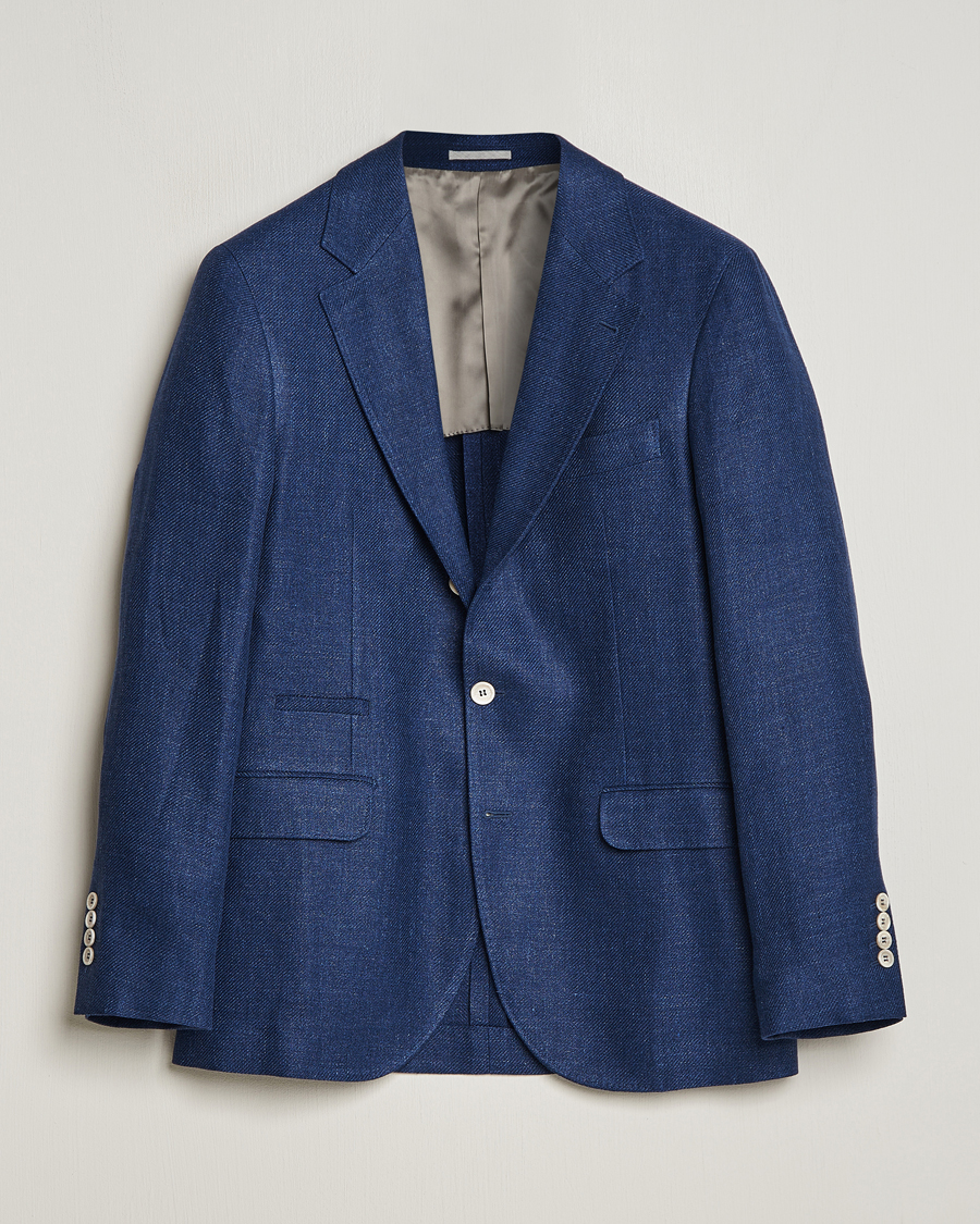 Herre | Blazere & jakker | Brunello Cucinelli | Linen/Silk Blazer Indigo Blue