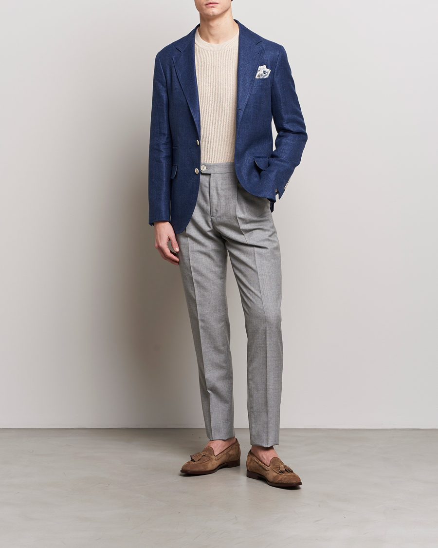 Herre | Blazere & jakker | Brunello Cucinelli | Linen/Silk Blazer Indigo Blue