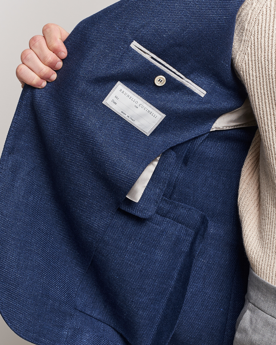 Herre | Blazere & jakker | Brunello Cucinelli | Linen/Silk Blazer Indigo Blue
