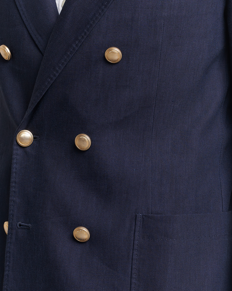 Herre | Blazere & jakker | Brunello Cucinelli | Double Breasted Wool/Linen Blazer Navy