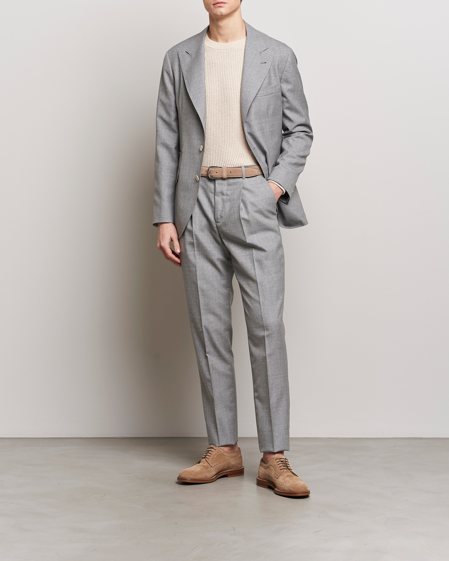 Herre | Blazere & jakker | Brunello Cucinelli | Peak Lapel Wool Blazer Light Grey