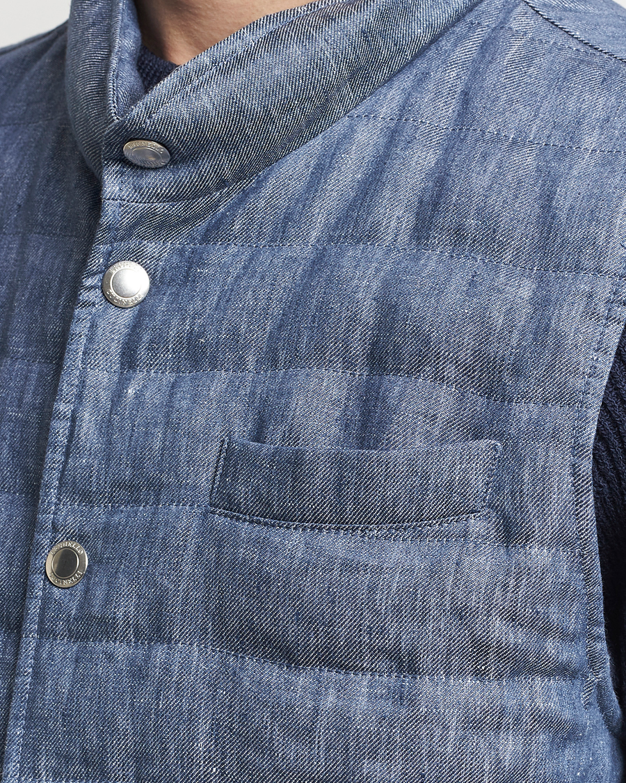 Herre | Jakker | Brunello Cucinelli | Linen Gilet Light Blue