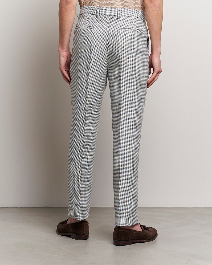Herre | Bukser | Brunello Cucinelli | Pleated Houndstooth Trousers Light Grey