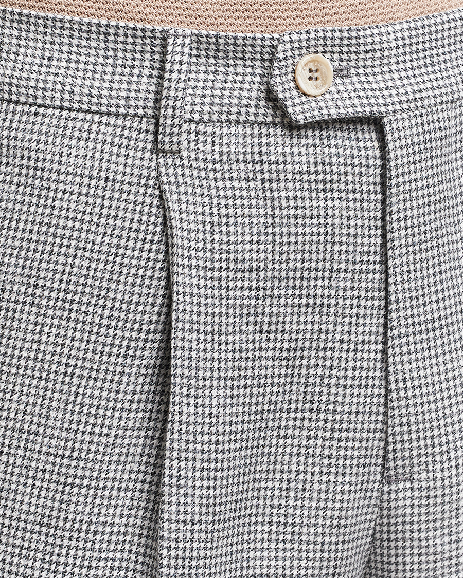 Herre | Bukser | Brunello Cucinelli | Pleated Houndstooth Trousers Light Grey