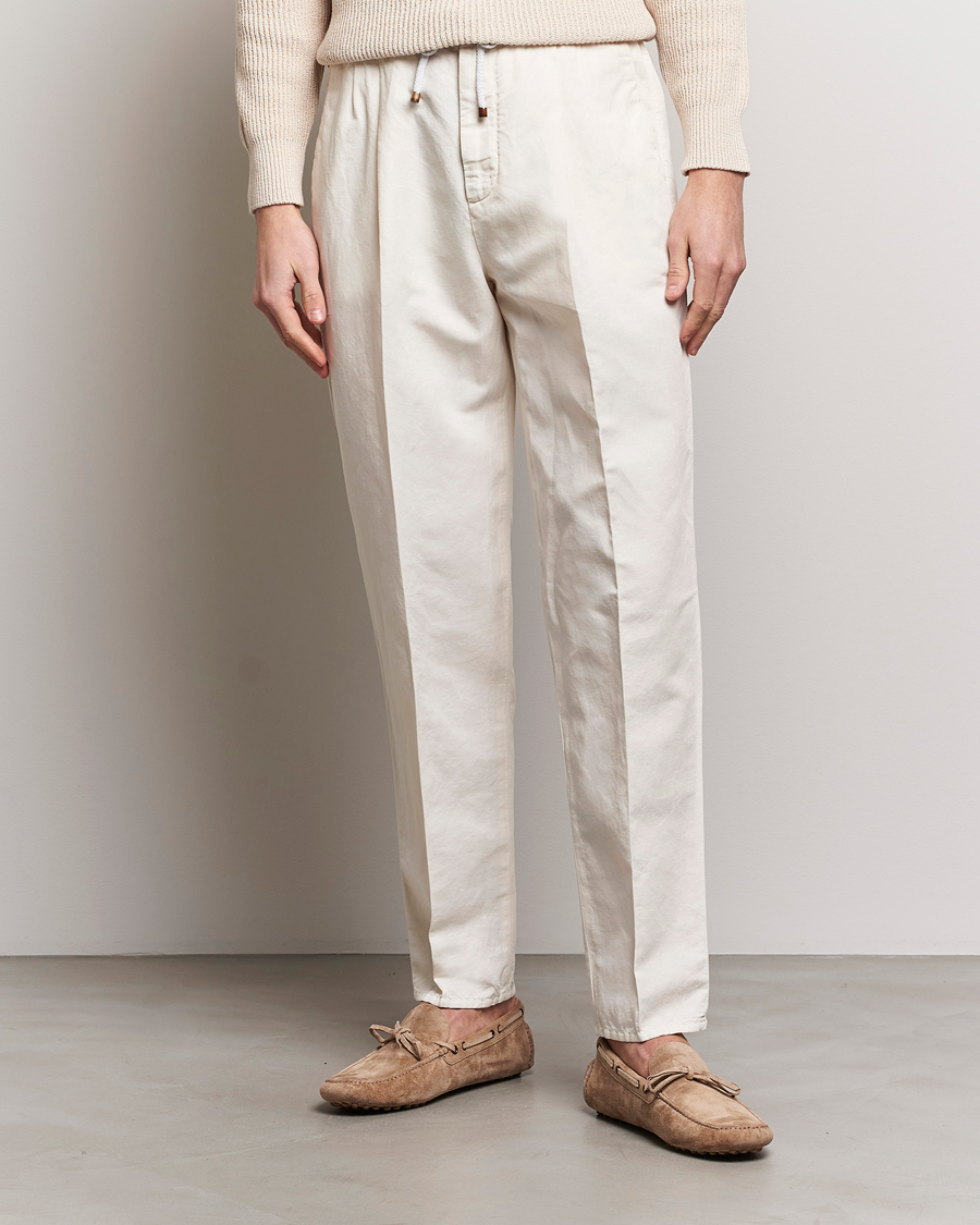 Herre | Afdelinger | Brunello Cucinelli | Cotton/Linen Drawstring Pants Off White