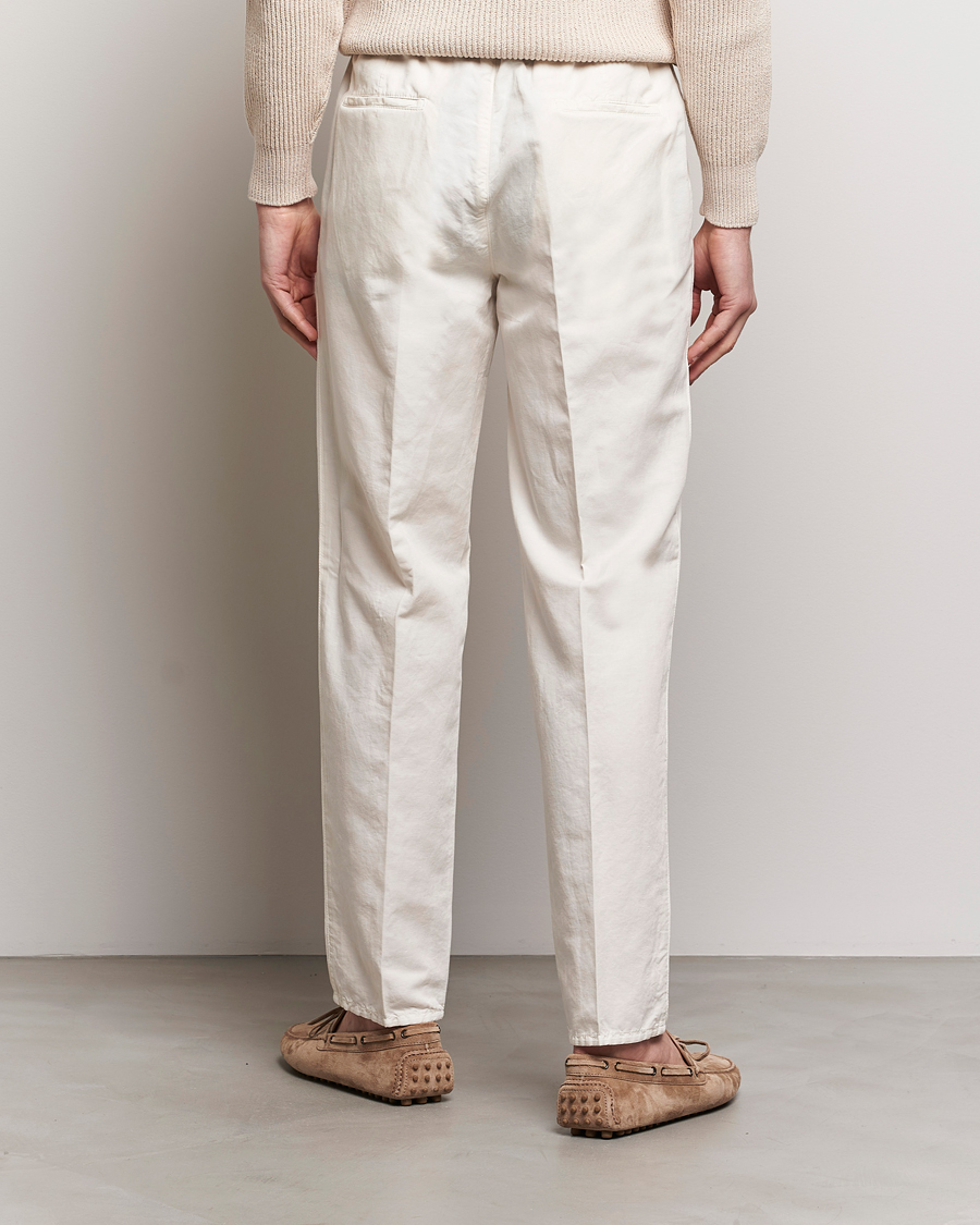Herre | Bukser | Brunello Cucinelli | Cotton/Linen Drawstring Pants Off White