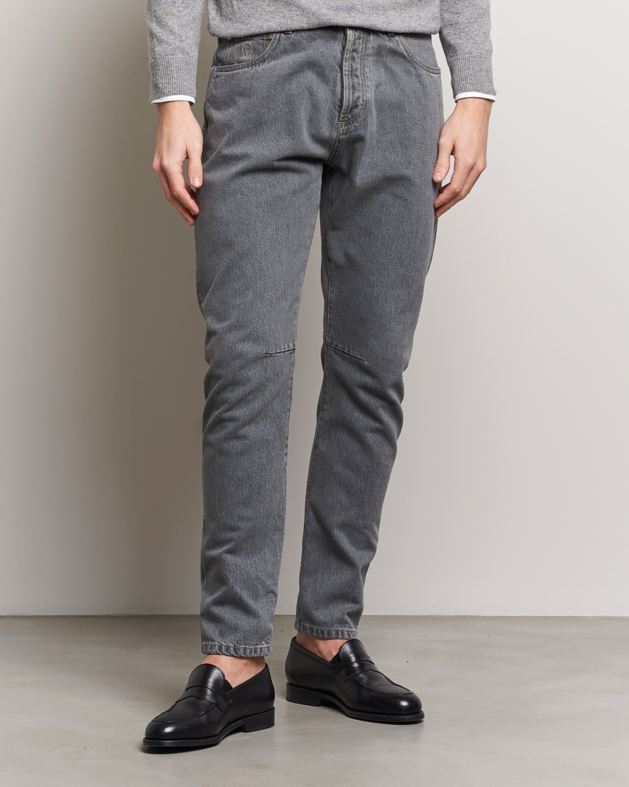 Herre | Jeans | Brunello Cucinelli | Leisure Fit Jeans Grey Wash