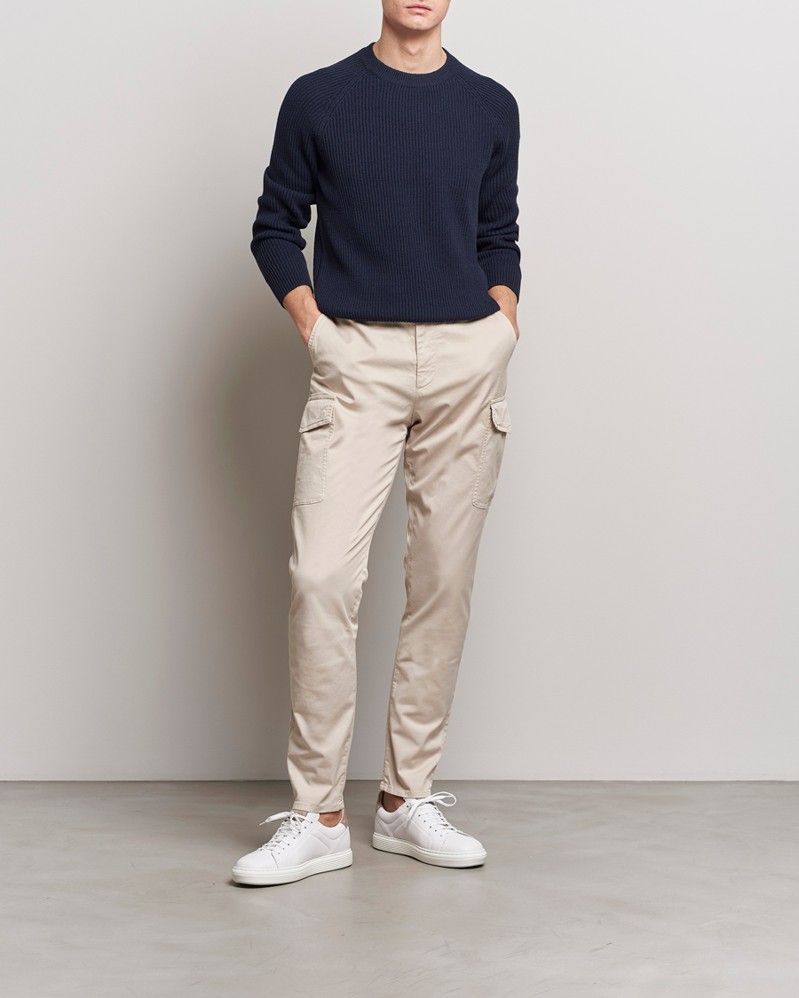 Herre | Trøjer | Brunello Cucinelli | Heavy Rib Stitch Crew Neck Navy