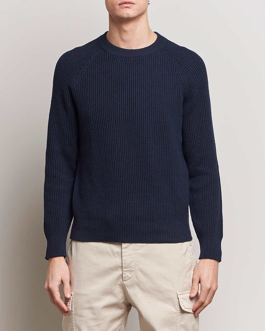 Herre | Afdelinger | Brunello Cucinelli | Heavy Rib Stitch Crew Neck Navy