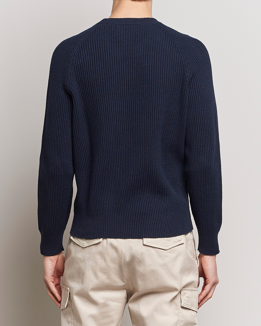 Herre | Trøjer | Brunello Cucinelli | Heavy Rib Stitch Crew Neck Navy