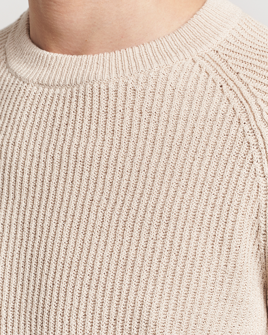Herre | Trøjer | Brunello Cucinelli | Heavy Rib Stitch Crew Neck Light Beige