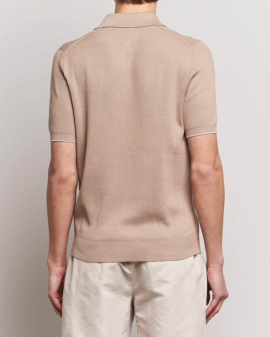 Herre | Polotrøjer | Brunello Cucinelli | Rib Stitch Knitted Polo Beige