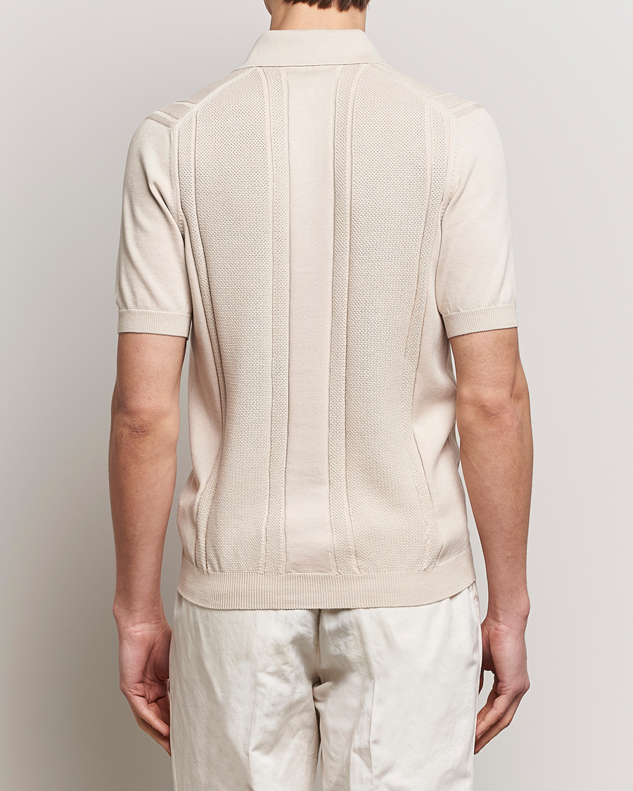 Herre | Polotrøjer | Brunello Cucinelli | Front Structure Knitted Polo Light Beige