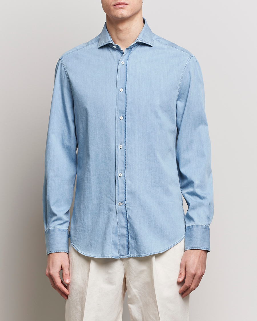 Herre | Afdelinger | Brunello Cucinelli | Slim Fit Denim Shirt Light Blue