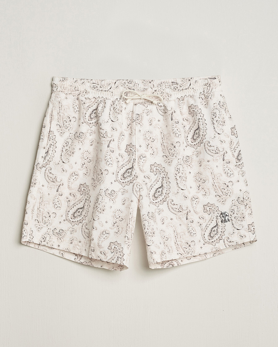 Herre | Badebukser | Brunello Cucinelli | Paisley Swim Trunks Light Beige