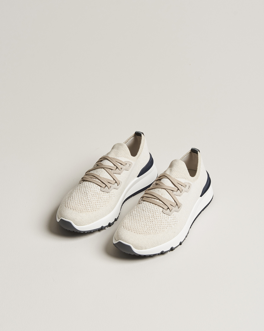 Herre | Sko | Brunello Cucinelli | Mesh Running Sneakers Beige