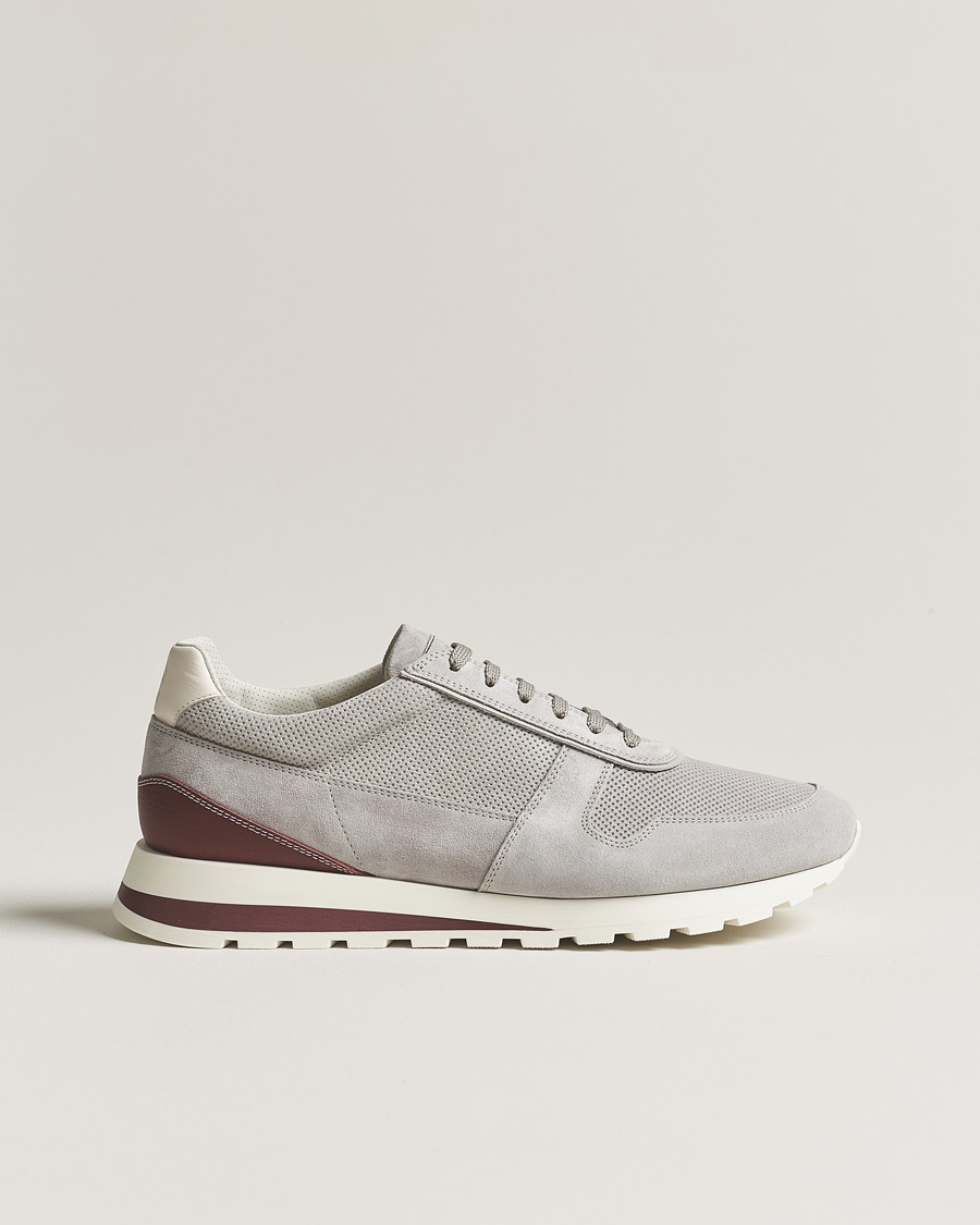 Herre | Brunello Cucinelli Perforated Running Sneakers Grey Suede | Brunello Cucinelli | Perforated Running Sneakers Grey Suede