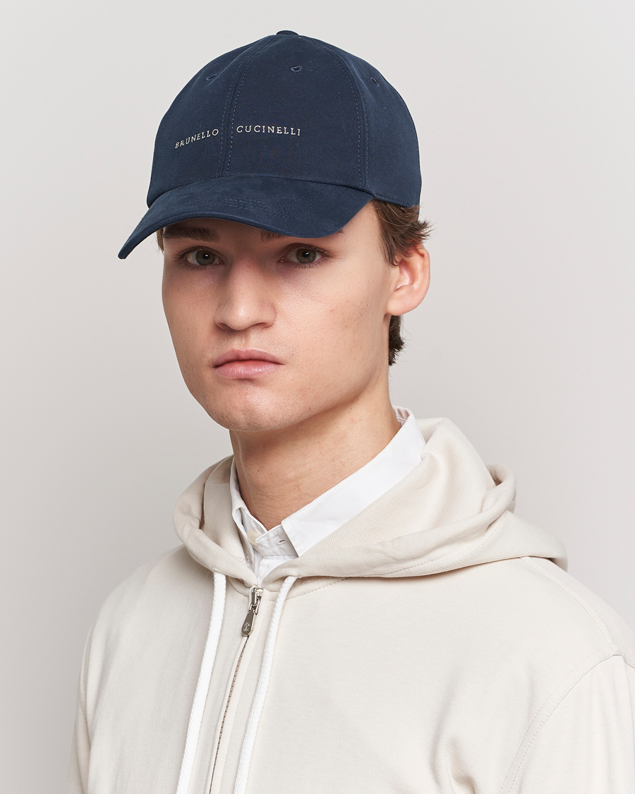 Herre |  | Brunello Cucinelli | Cotton Baseball Cap Navy