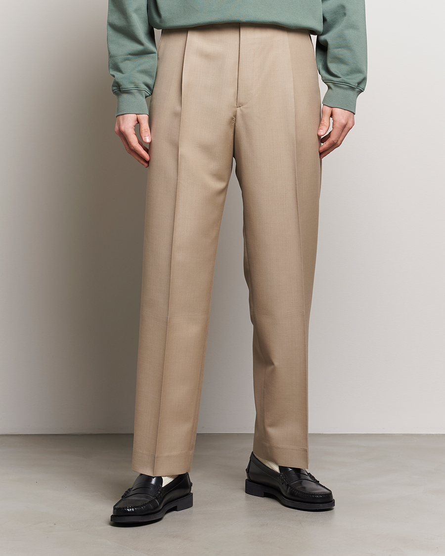 Herre | Tøj | Auralee | Tropical Wool/Mohair Slacks Beige