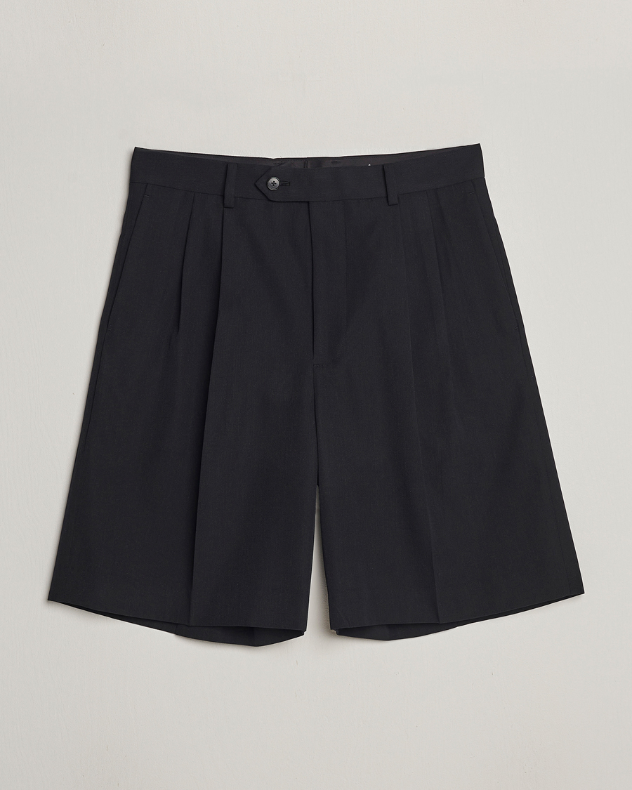 Herre |  | Auralee | Light Wool Gabardine Shorts Black